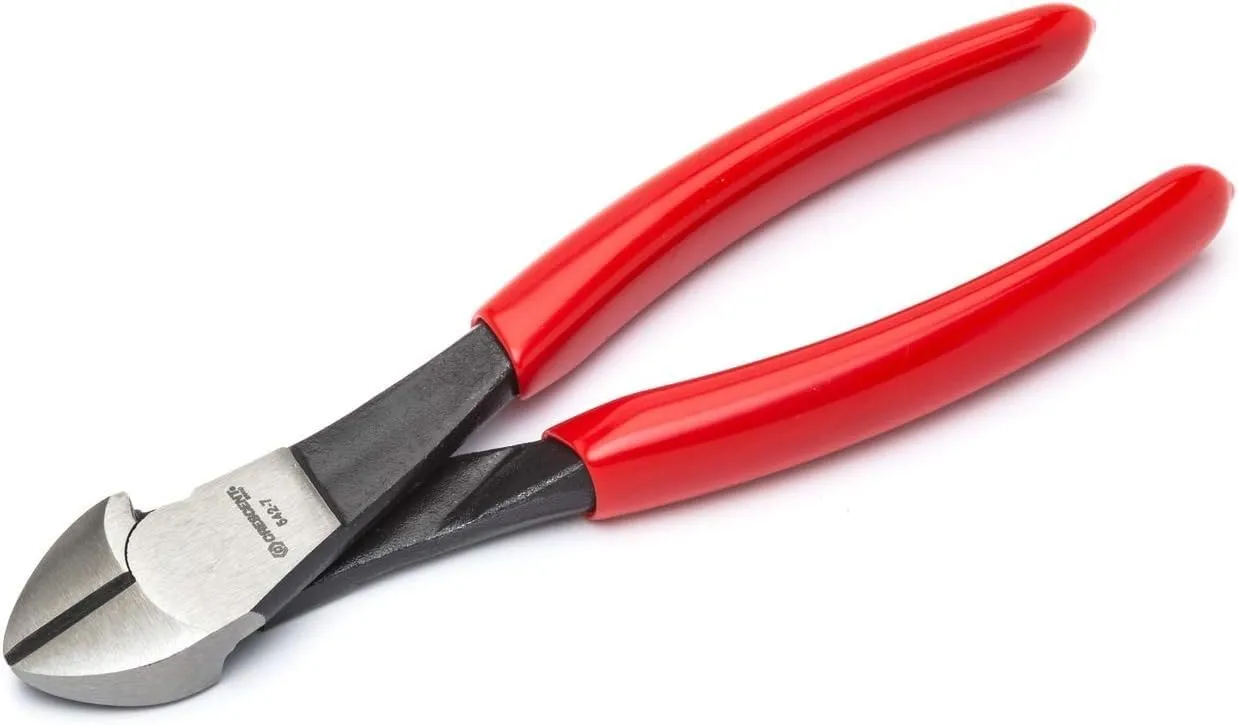 Crescent 5427CVN 7-Inch Heavy-Duty Diagonal Cutting Solid Joint Pliers, Cushion Grip,