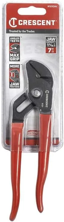 Crescent 7" Tongue & Groove Plier, Straight Jaw, Black Oxide - RT27CVN One Size