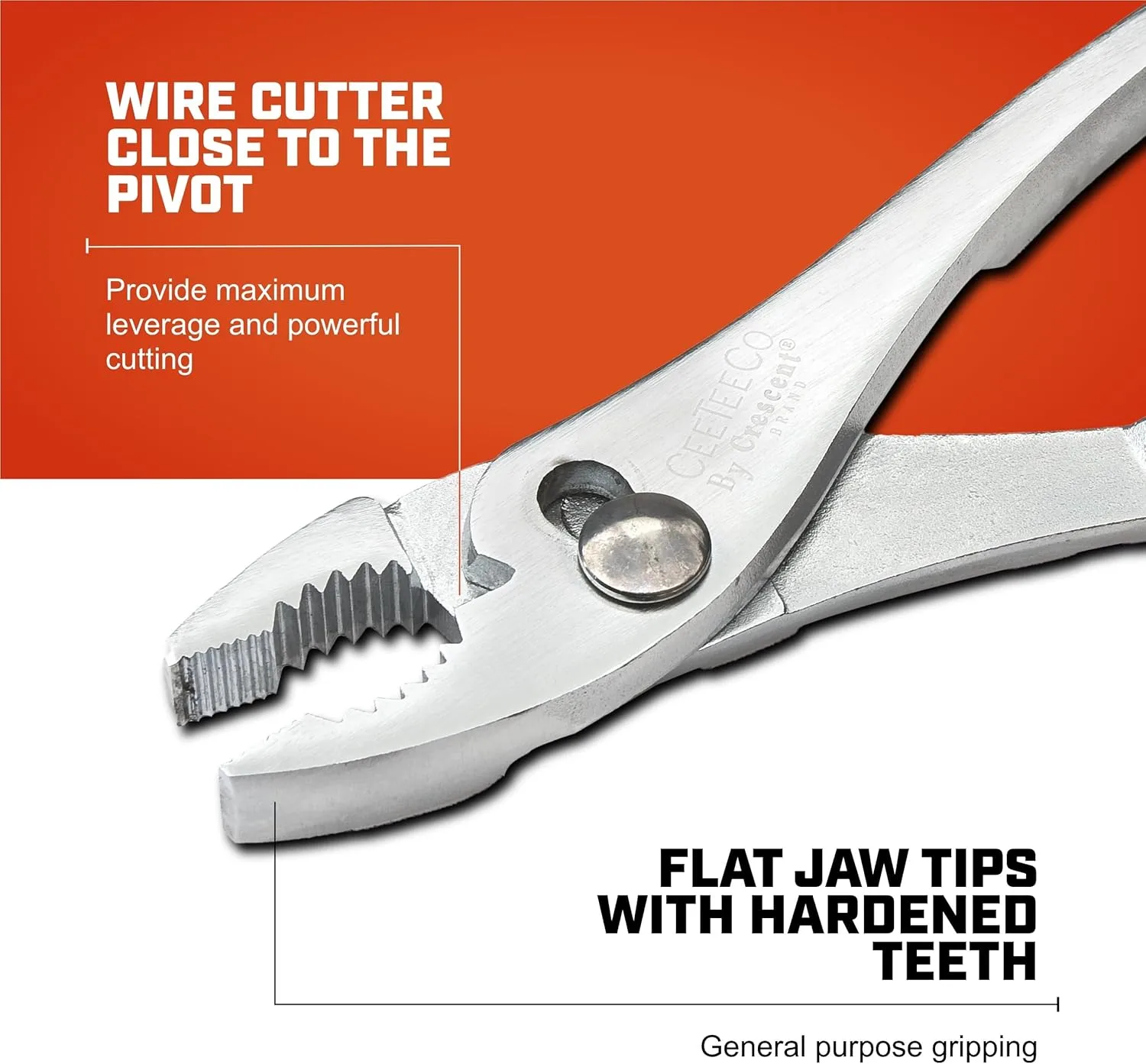 Crescent Tools Cee Tee Co. Curved Jaw Slip Joint Pliers - Boxed - Home Repair & Electrician - Grip Pliers & Cable Cutter