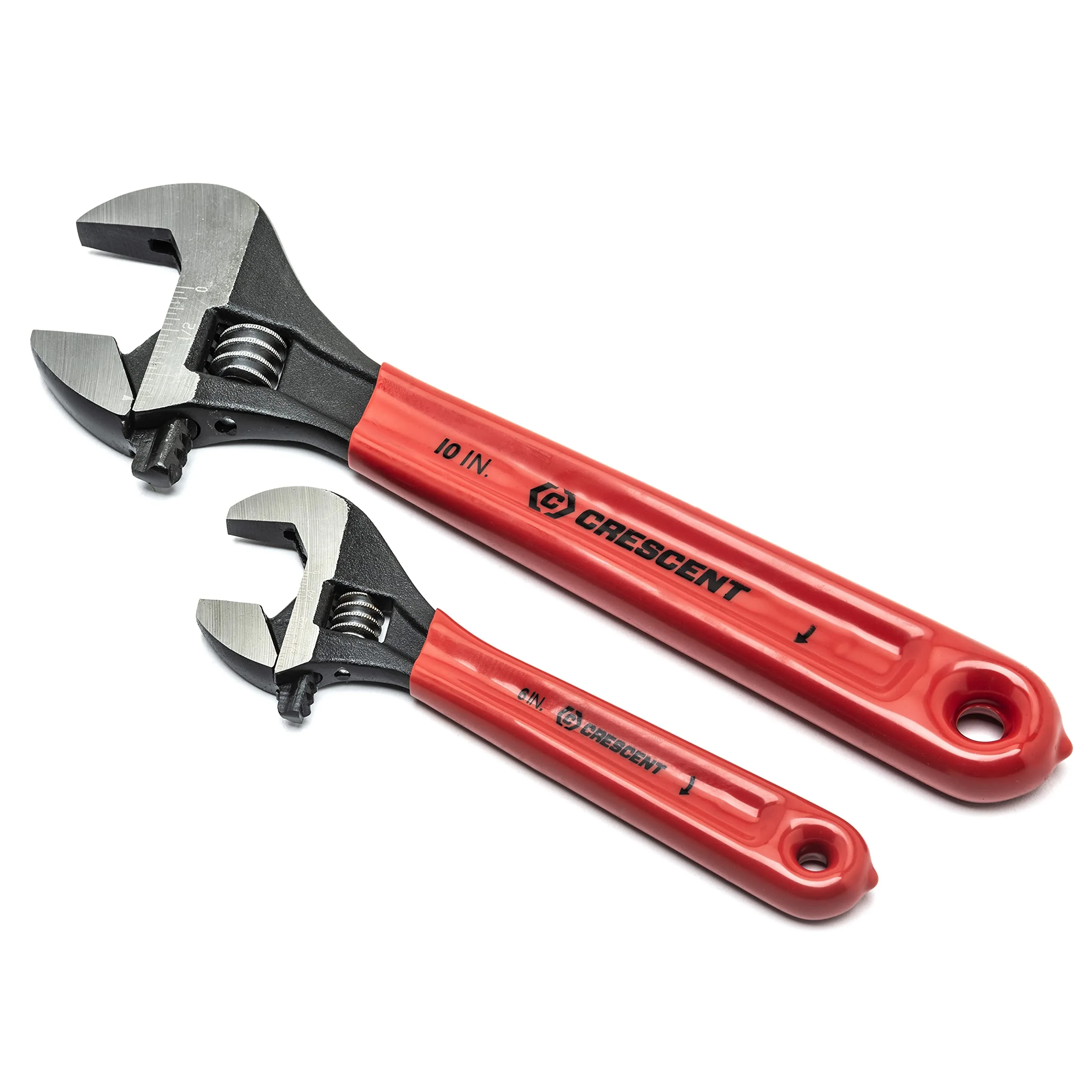 Crescent Adjustable Black Oxide Cushion Grip Wrench Set - Home Improvement, Garage & Mechanic Hand Tools - 6" & 10" - AT2610CVS