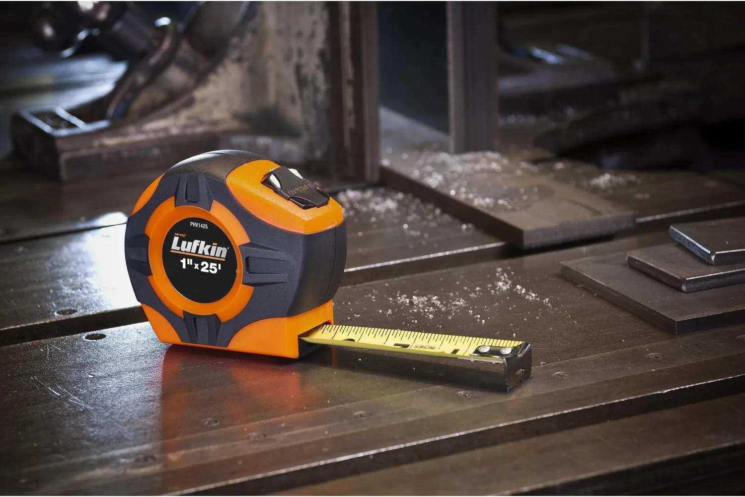 Crescent Lufkin 3/4" x 12' P1000 Series Hi-Viz® Orange Engineer's Yellow Clad A4 Blade Power Return Tape Measure - PHV1312DN