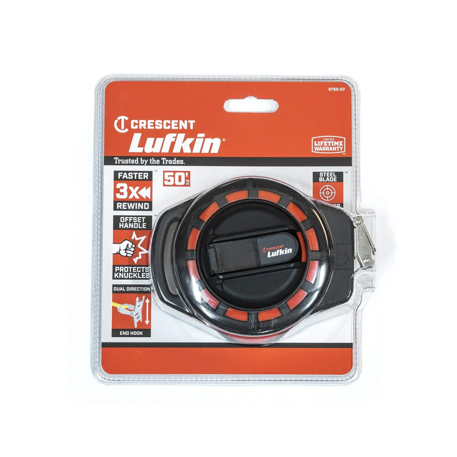 Crescent Lufkin 3/8" x 50' Steel Construction Long Tape - ST50-07 (Pack of 4) 15.2 m (Pack of 4)