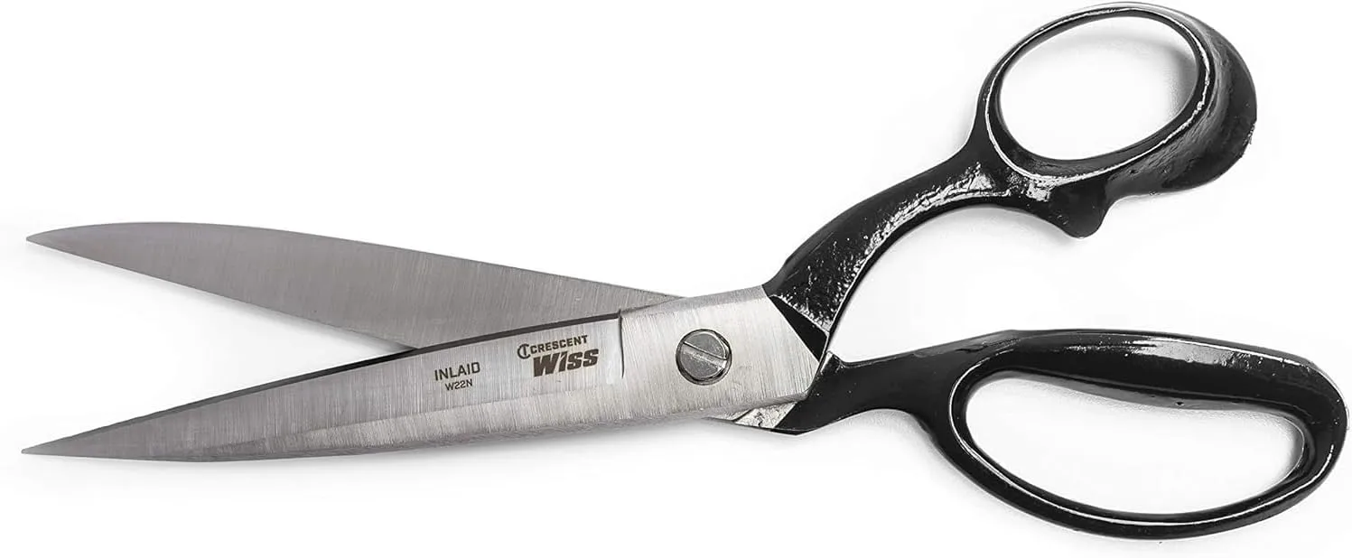 Crescent Wiss 12" Bent Handle Industrial Shears - Professional Heavy Duty Utility Scissors Tool for Sewing Fabric