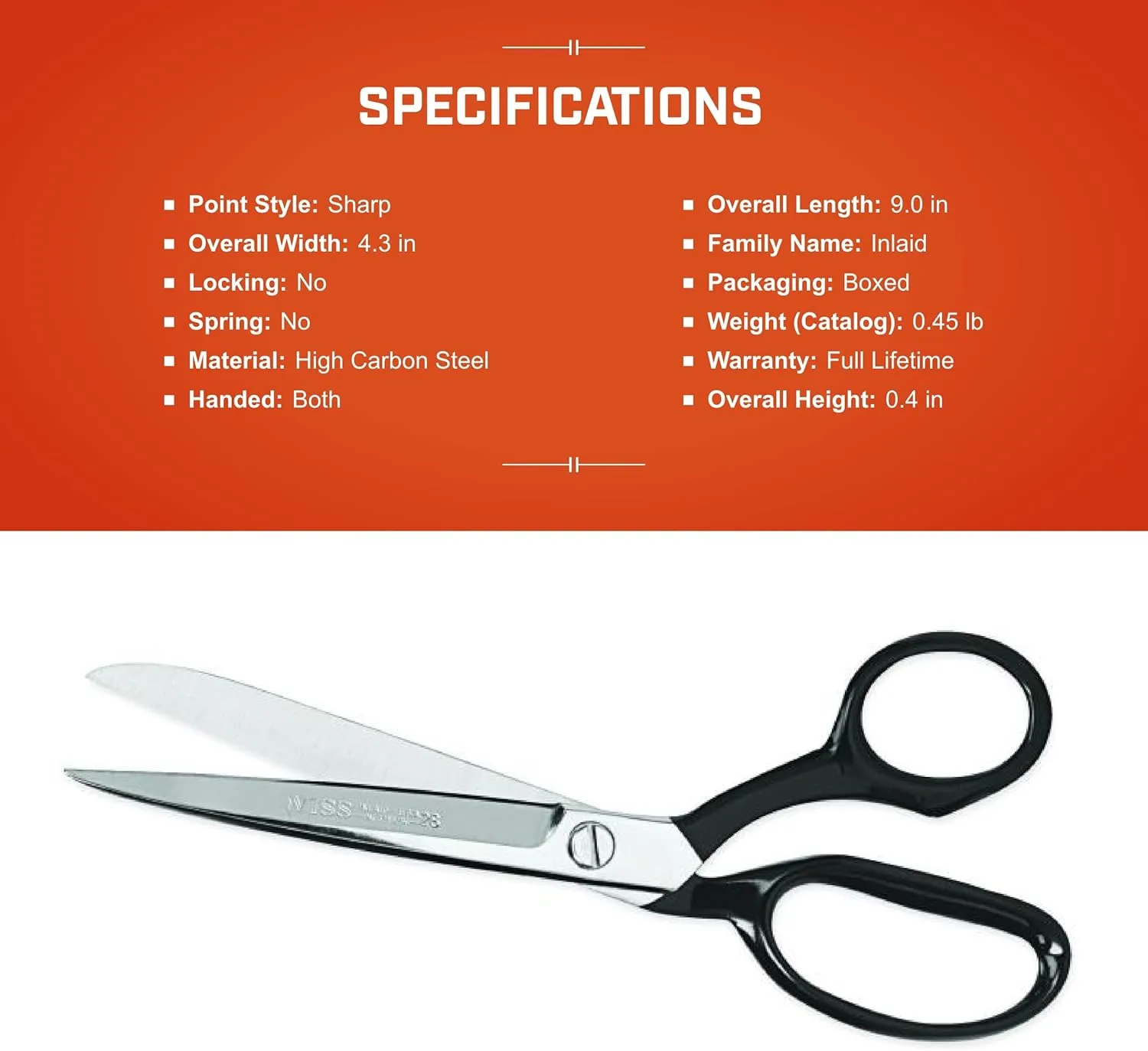 Crescent Wiss 9-1/4" Industrial Inlaid Shears - 29N