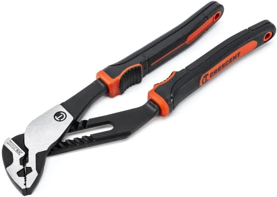 Crescent Z2 K9 Straight Jaw Dual Material Tongue & Groove Plier Set - Adjustable Plier Set with 8 Jaw Positions