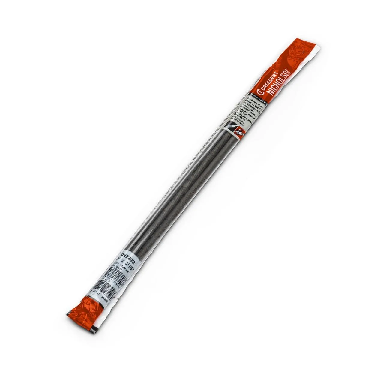 Nicholson 02229B 8" x 3/16" Round Chainsaw File, Knurl Cut, 3 Files per Sealed One Size