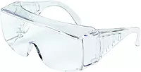 Safety Glasses: Uncoated, Polycarbonate, Clear Lenses, Full-Framed