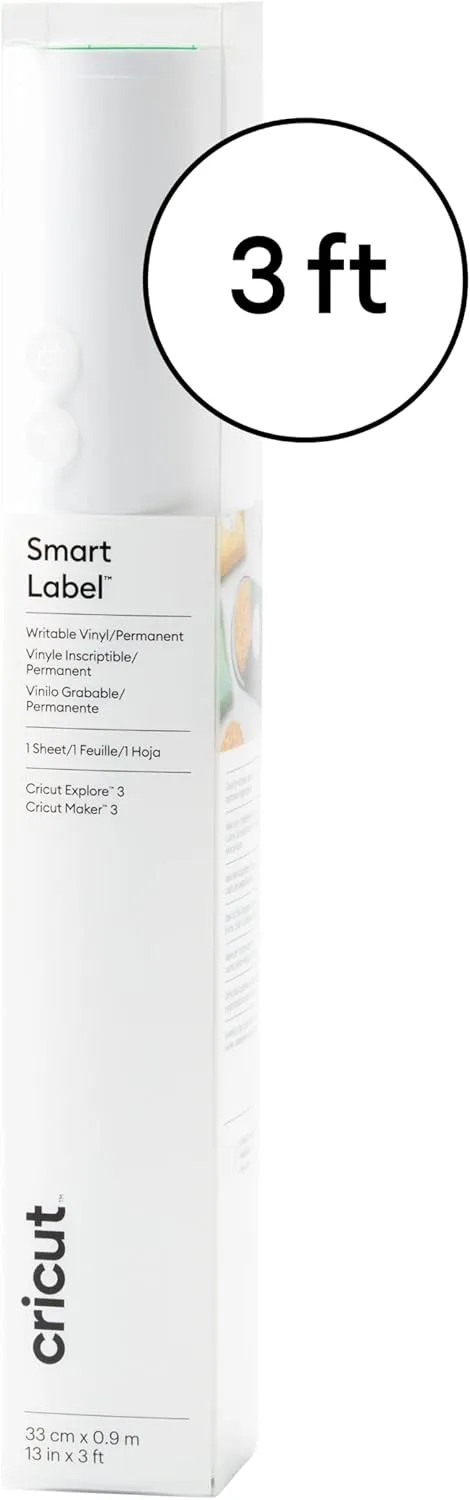Cricut® Smart Label™ Writable Vinyl – Permanent, 3-Pack of 3ft Rolls (13"x36"), White