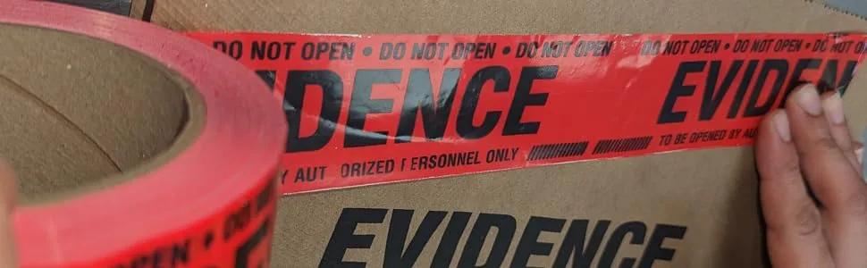 Crime Scene Evidence Box Sealing Tape, Red 1