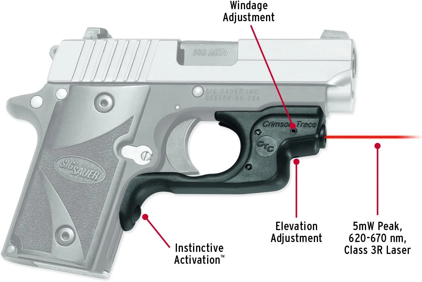 CRIMSON TRACE LG-492 Laserguard for Sig Sauer P238/P938 Red Laser