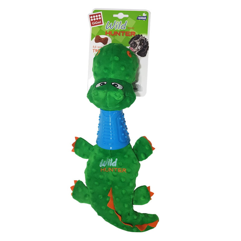 Gigwi Crocodile Plush Dog toy with TPR Neck Gigwi Crocodile Plush Dog toy with TPR Neck