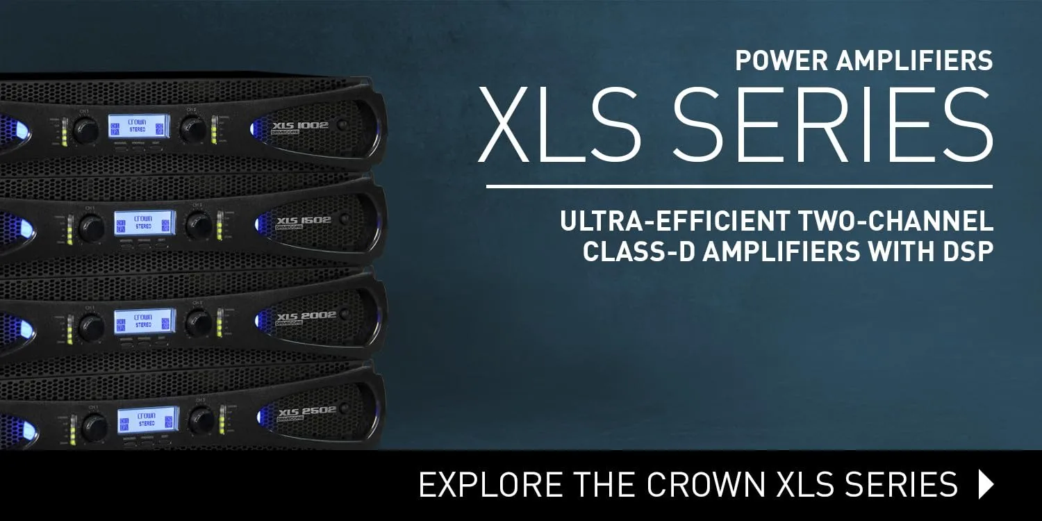 Crown XLS1002 2-Channel Class D Power Amplifier with DSP