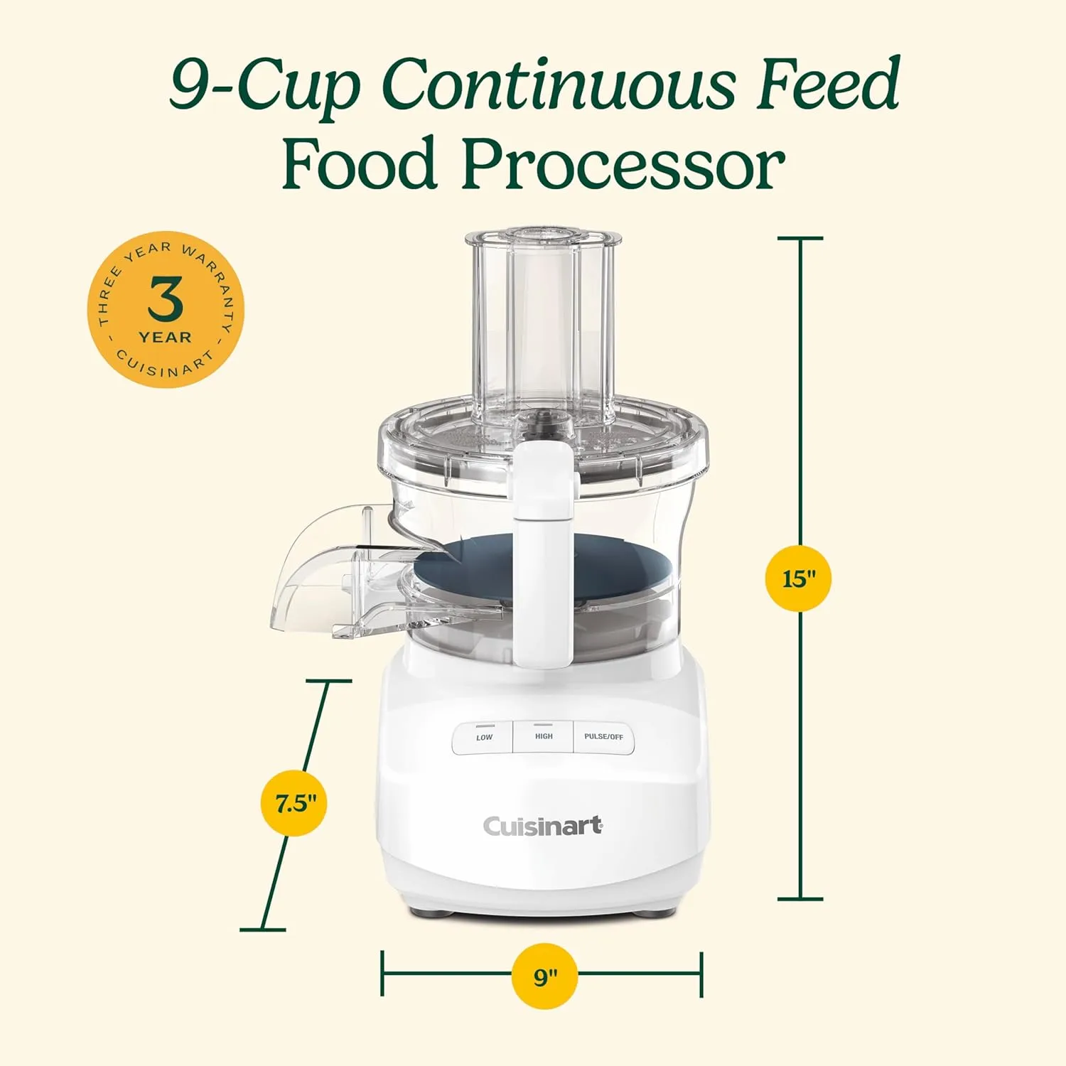 Cuisinart Food Processor with Universal Blade and Reversible Shredding/Slicing Discs