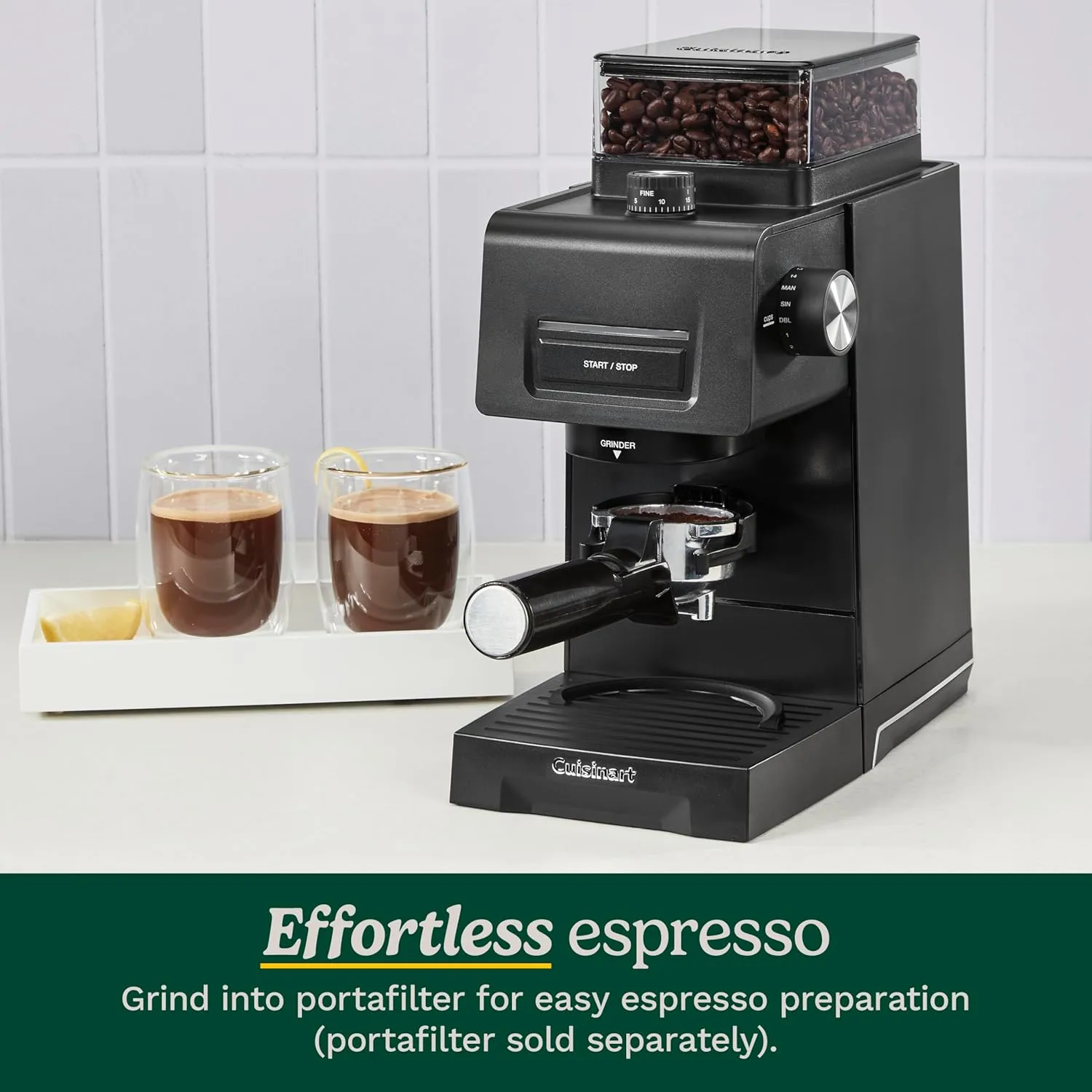 Cuisinart Espresso & Coffee Conical Burr Grinder, Black