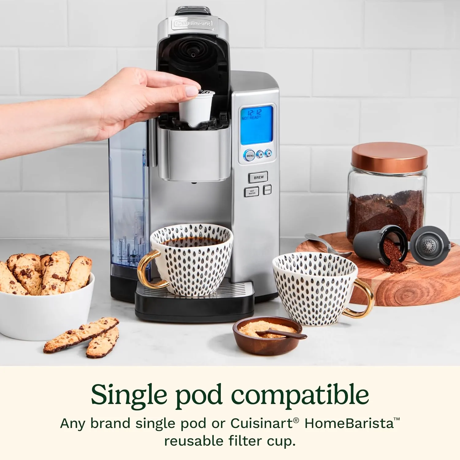 Cuisinart Coffee Maker, Single Serve 72-Ounce Reservoir Coffee Machine, Programmable Brewing & Hot Water Dispenser