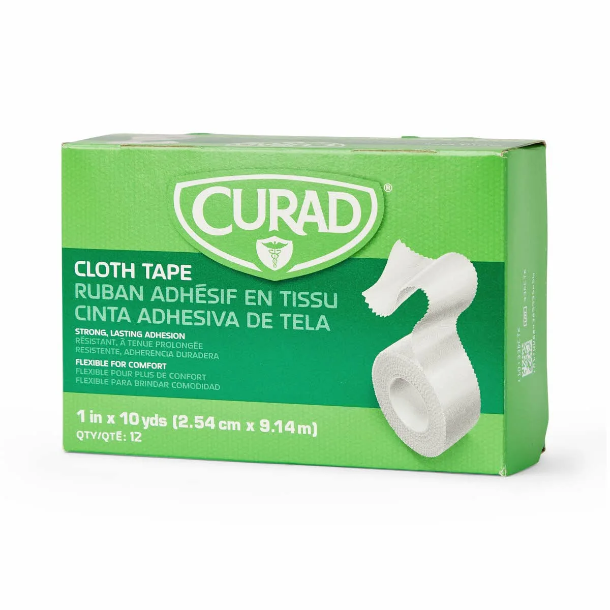 CURAD Cloth Silk Adhesive Tape, 1" x 10 yd, 12 Count, White