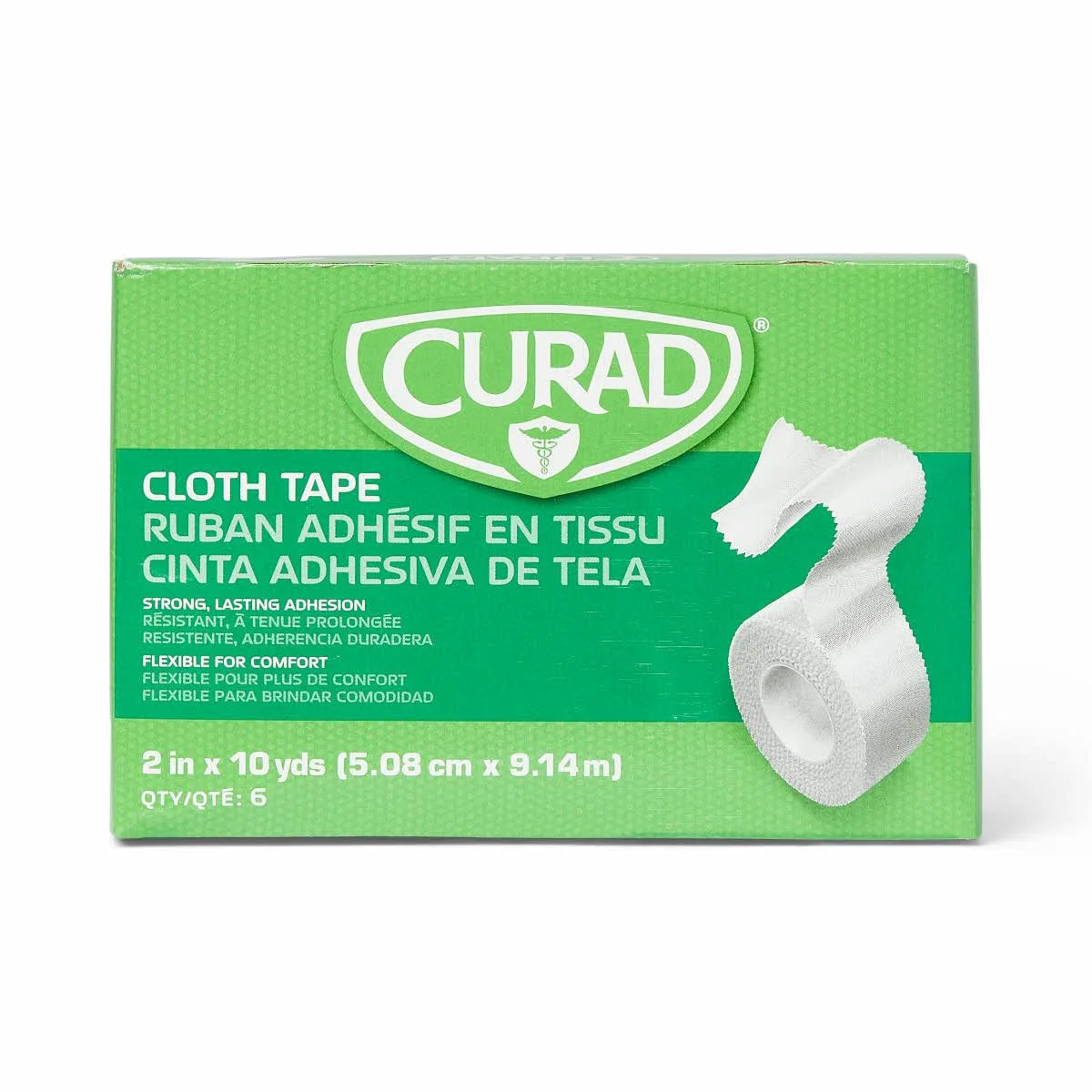 CURAD Cloth Silk Adhesive Medical Tape, 2 Inch x 10 Yard Roll, Box of 6 2" x 10 yd (Pack of 6)
