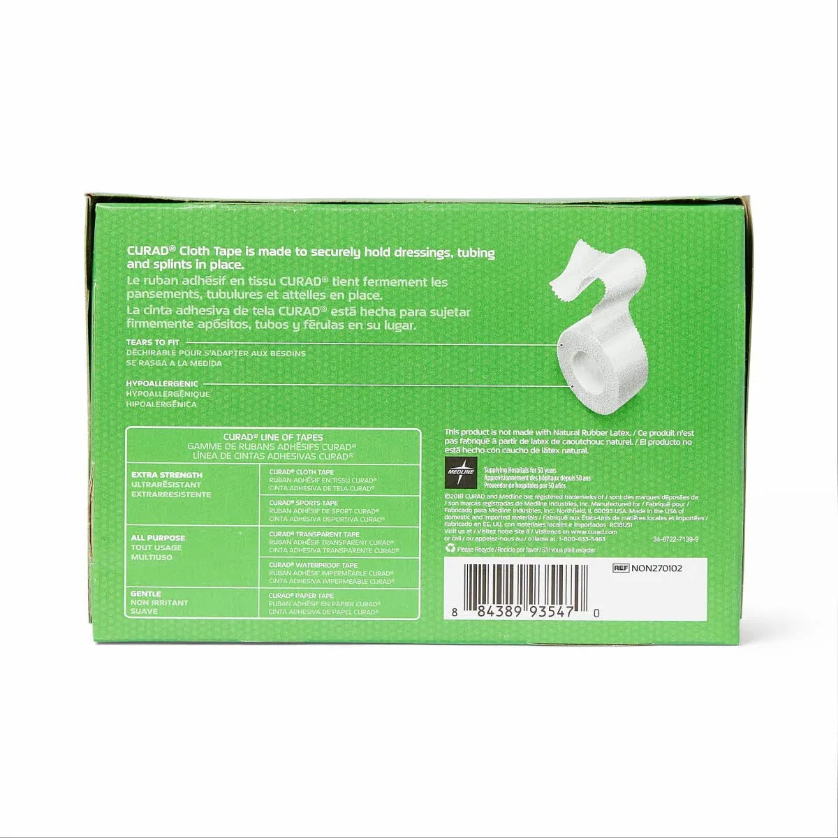 CURAD Cloth Silk Adhesive Medical Tape, 2 Inch x 10 Yard Roll, Box of 6 2" x 10 yd (Pack of 6)