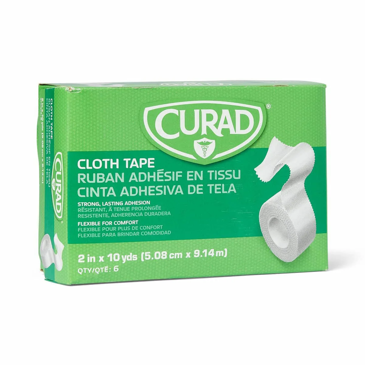 CURAD Cloth Silk Adhesive Medical Tape, 2 Inch x 10 Yard Roll, Box of 6 2" x 10 yd (Pack of 6)