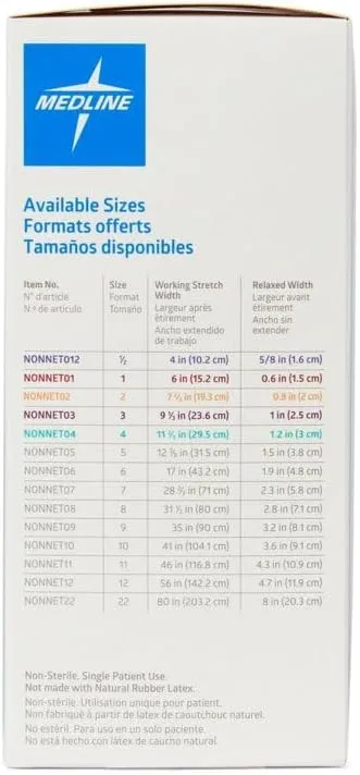 Medline Stretch Tubular Elastic Dressing Retention Net, Size 1, (6" x 25 yds), Ideal for Wound Care, Single Pack