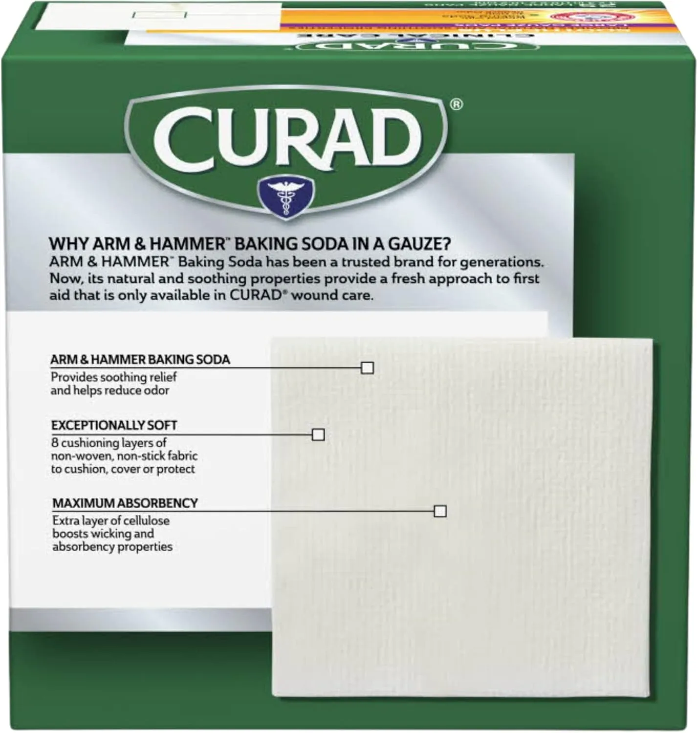 Curad SoothePlus Medium Non-Stick Gauze Pads, 4 x 4 in, White, 24 Count