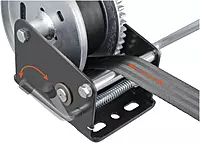 CURT 29427 Manual Hand Crank Boat Trailer Winch, 1,700 lbs Capacity, 8-Inch Handle, 5.1:1 Gear Ratio