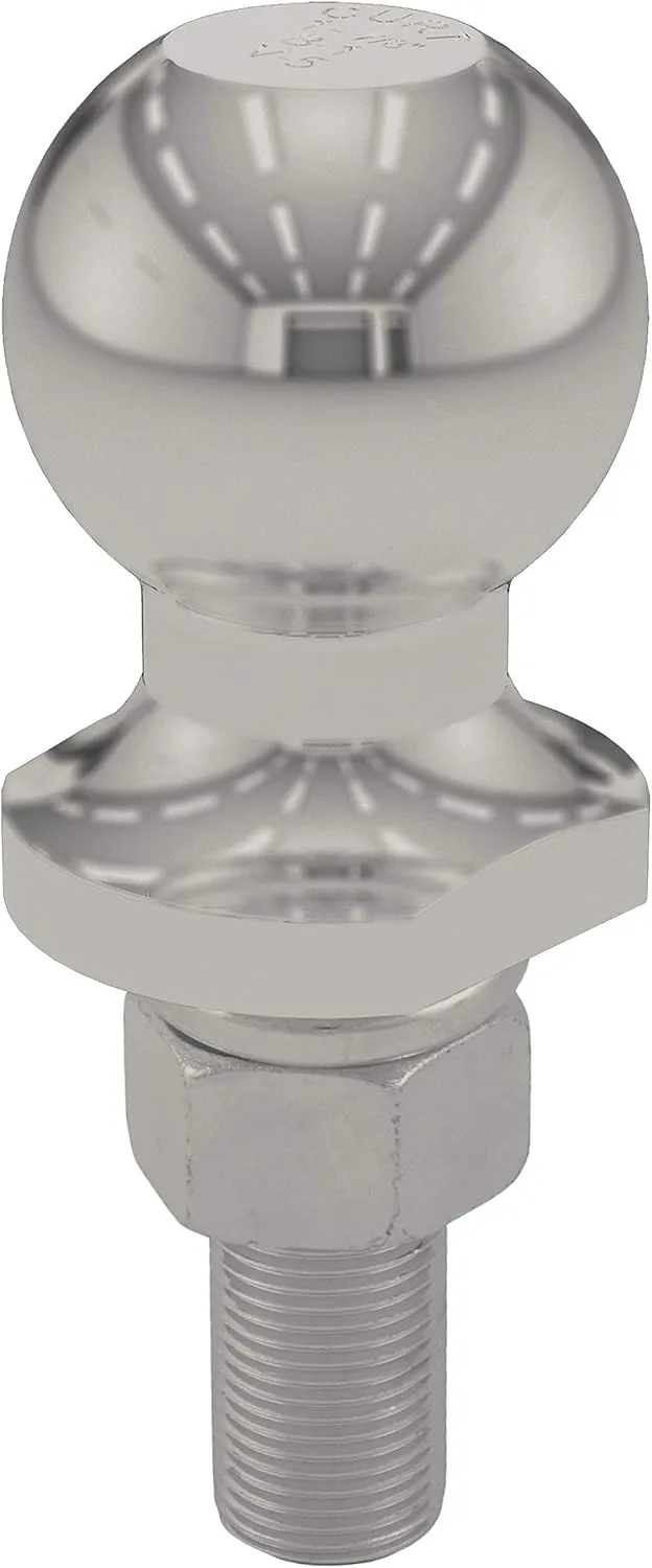 CURT 40080 Stainless Steel Trailer Hitch Ball, 2,000 lbs, 1-7/8-Inch Diameter, 3/4 x 2-1/8-Inch Shank
