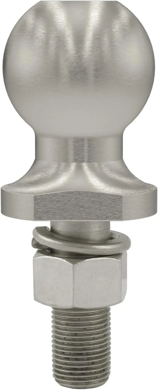CURT 40080 Stainless Steel Trailer Hitch Ball, 2,000 lbs, 1-7/8-Inch Diameter, 3/4 x 2-1/8-Inch Shank