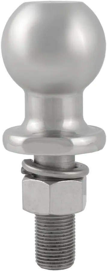 CURT 40080 Stainless Steel Trailer Hitch Ball, 2,000 lbs, 1-7/8-Inch Diameter, 3/4 x 2-1/8-Inch Shank