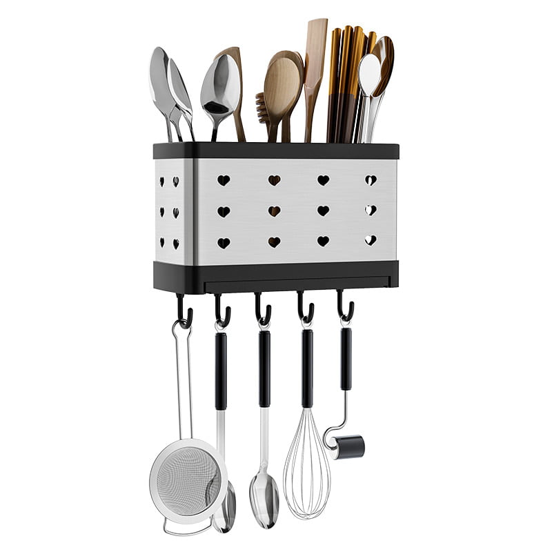 PUNCH FREE WALL MOUNTED UTENSILS RACK CUTLERIES RACK  KITCHEN RACK