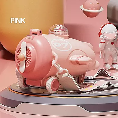 Cute Aircraft Shape Water Bottle for Kids with Portable Strap