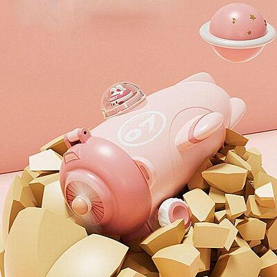 Cute Aircraft Shape Water Bottle for Kids with Portable Strap