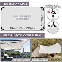 Lonas impermeables de lona 1x1,5 m 2x3 m 3x4 m 4x6 m 6x10 m - 600 g/m² - Blanco,