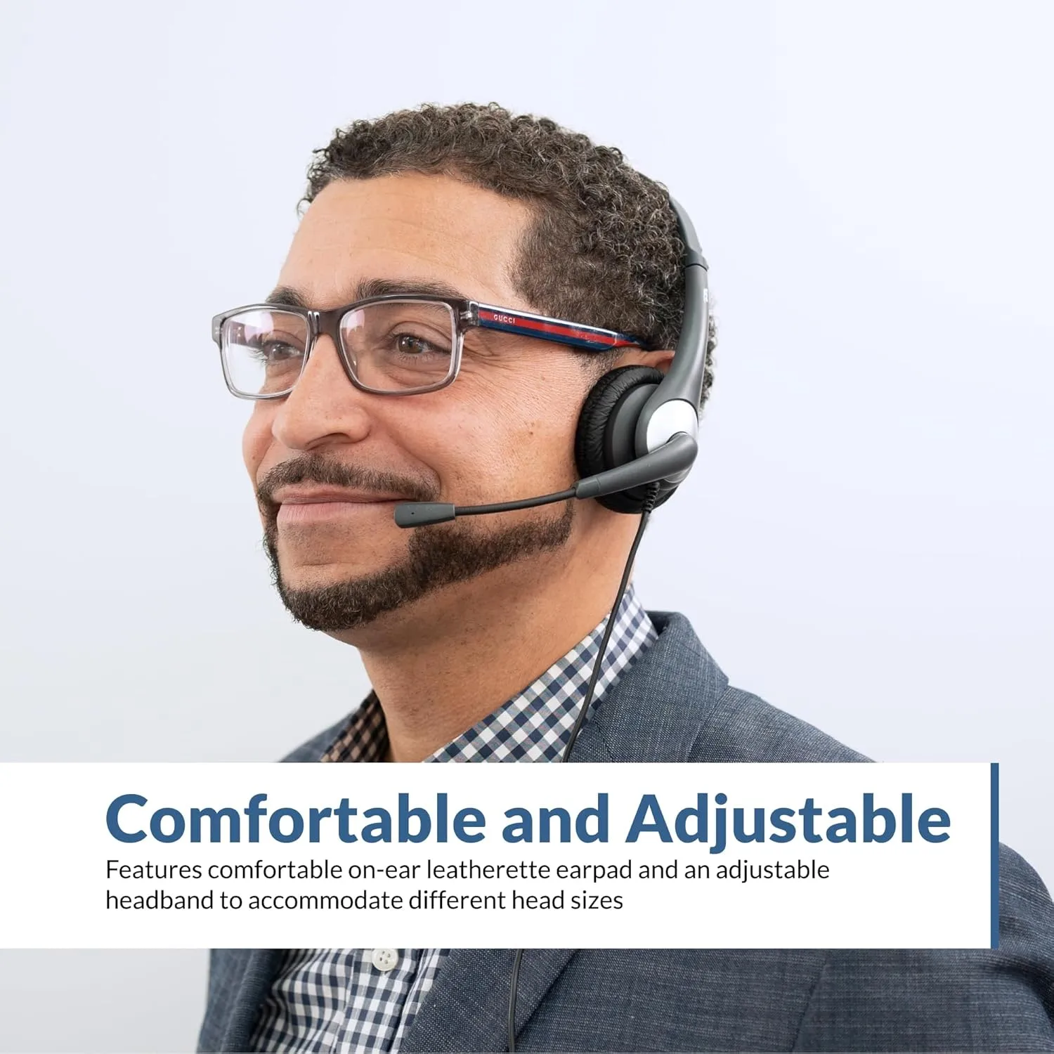 CYBER ACOUSTICS Headset with Noise-Cancelling Boom Mic and 3.5mm Plug