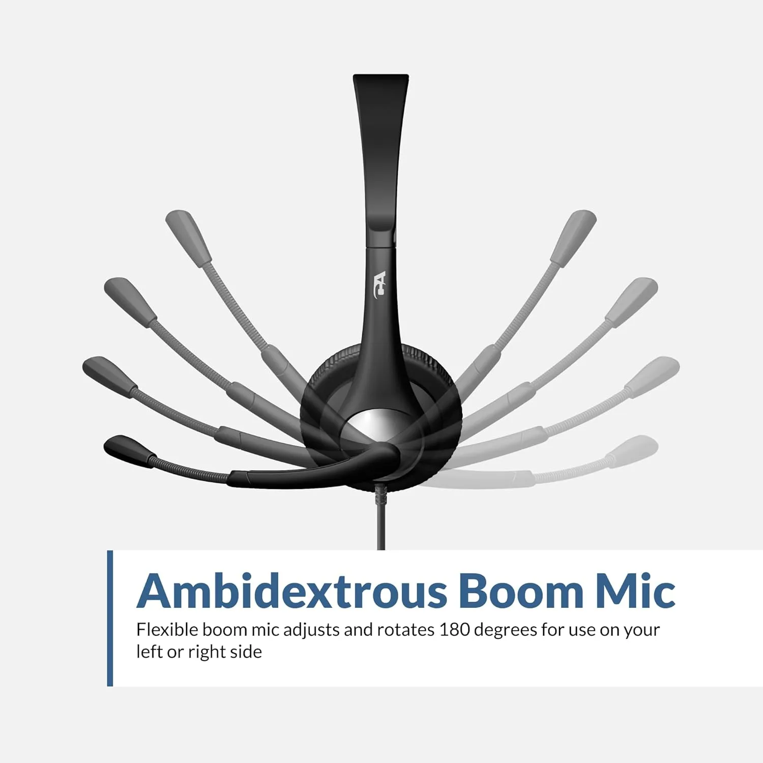 CYBER ACOUSTICS Headset with Noise-Cancelling Boom Mic and 3.5mm Plug