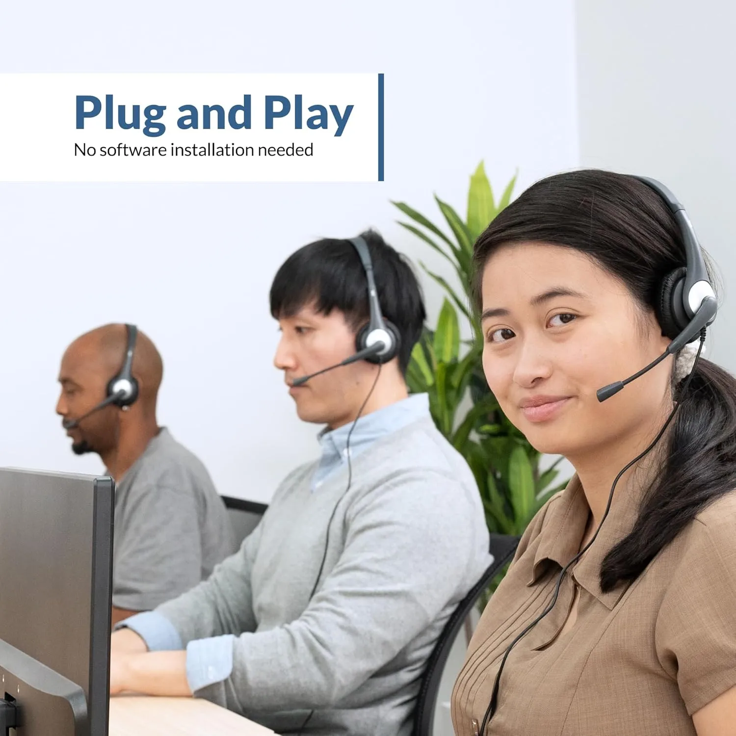 CYBER ACOUSTICS Headset with Noise-Cancelling Boom Mic and 3.5mm Plug