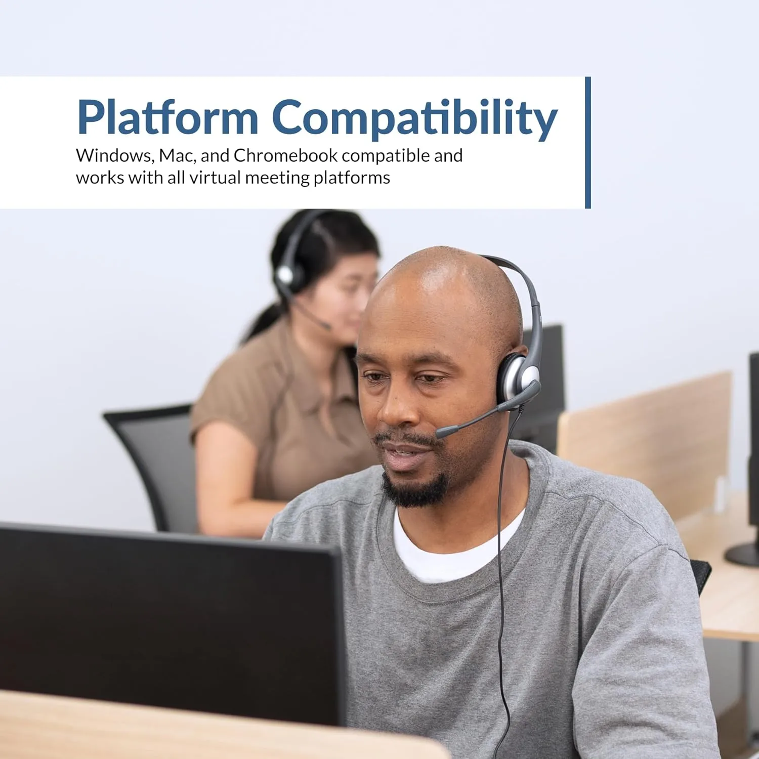 CYBER ACOUSTICS Headset with Noise-Cancelling Boom Mic and 3.5mm Plug