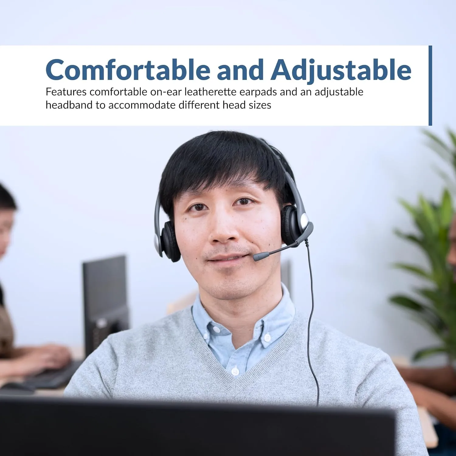 CYBER ACOUSTICS Headset with Noise-Cancelling Boom Mic and 3.5mm Plug