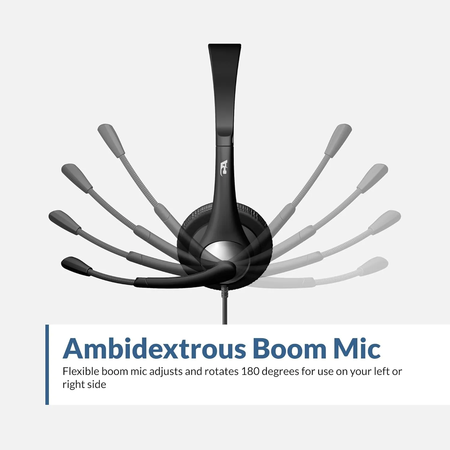 CYBER ACOUSTICS Headset with Noise-Cancelling Boom Mic and 3.5mm Plug