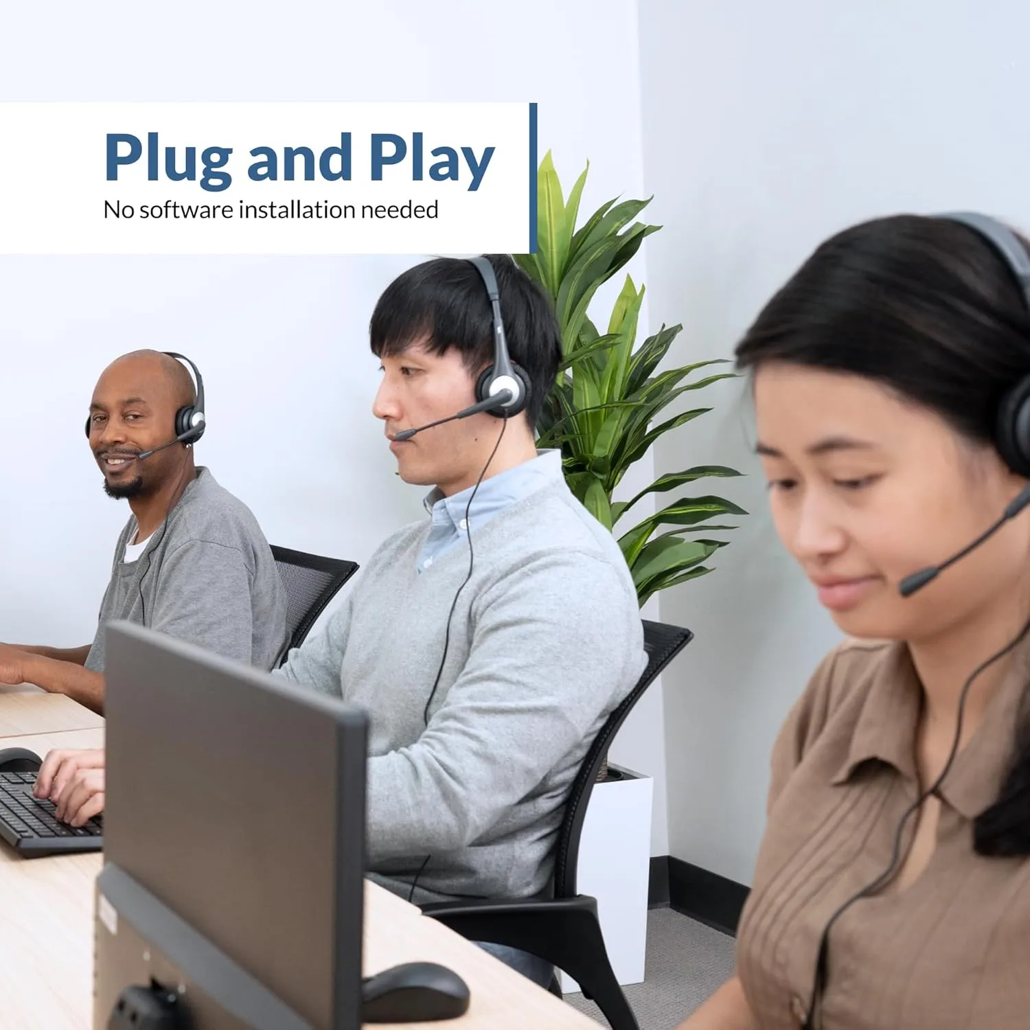 CYBER ACOUSTICS Headset with Noise-Cancelling Boom Mic and 3.5mm Plug