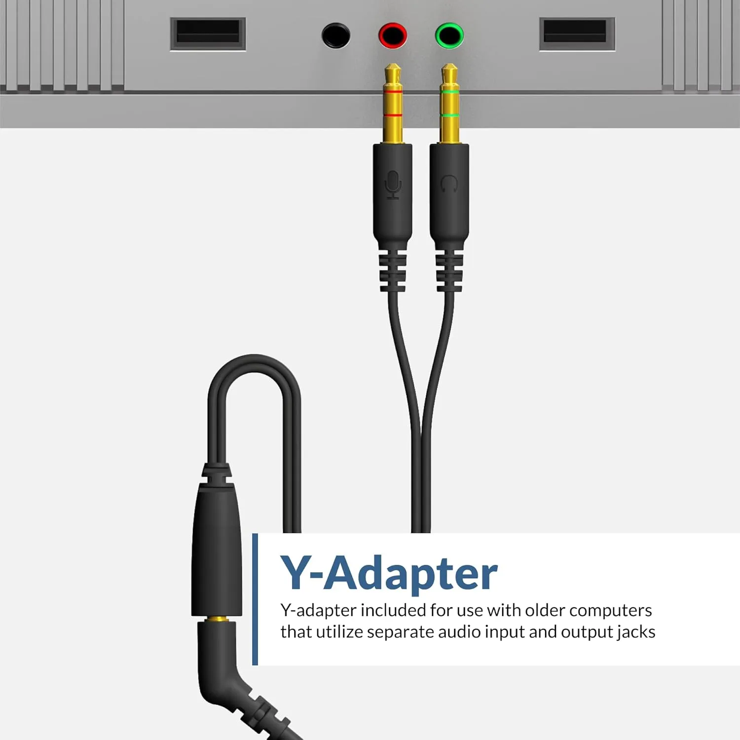 CYBER ACOUSTICS Headset with Noise-Cancelling Boom Mic and 3.5mm Plug