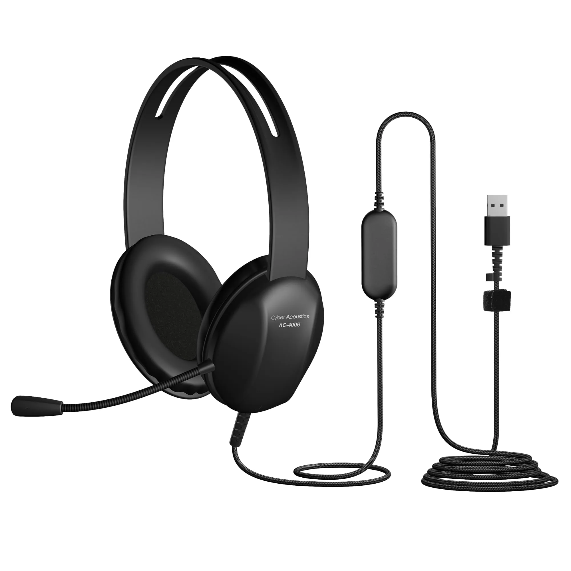 Cyber Acoustics USB Stereo Headset AC-4006 - USB Wired On-Ear Headset