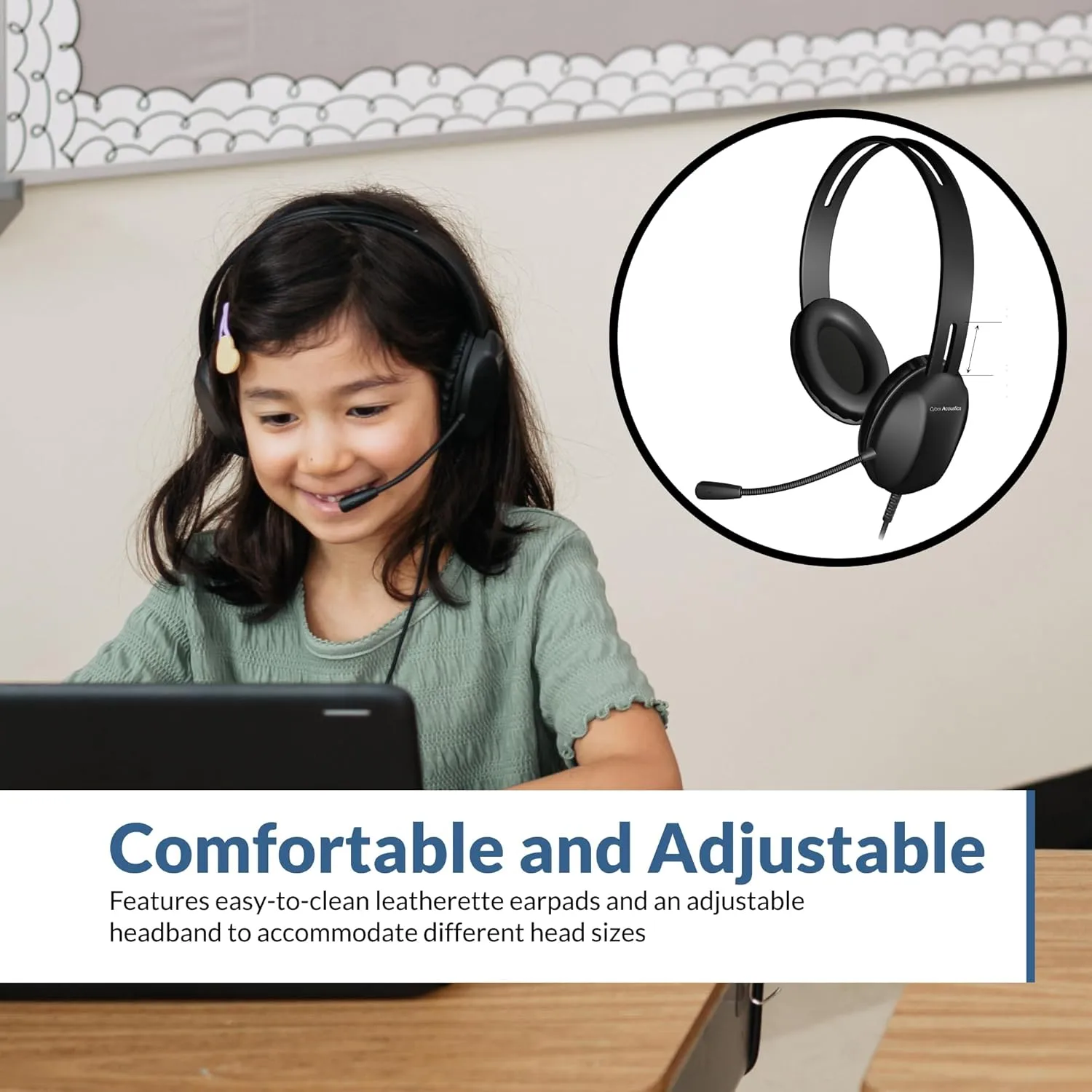 Cyber Acoustics USB Stereo Headset AC-4006 - USB Wired On-Ear Headset