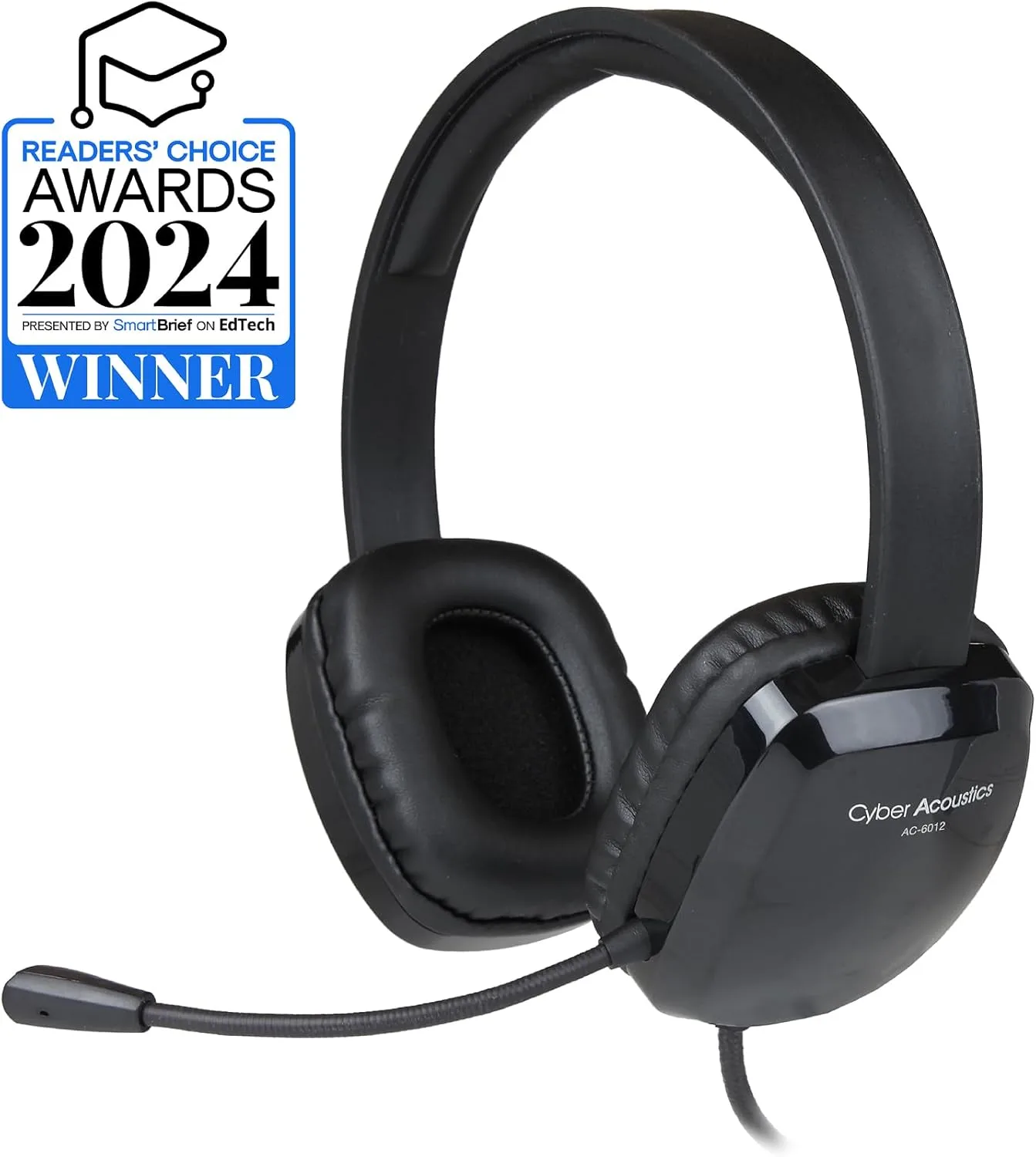 Cyber Acoustics Stereo USB Headset (AC-6012), Unidirectional Microphone with Flexible Boom for PC & Mac