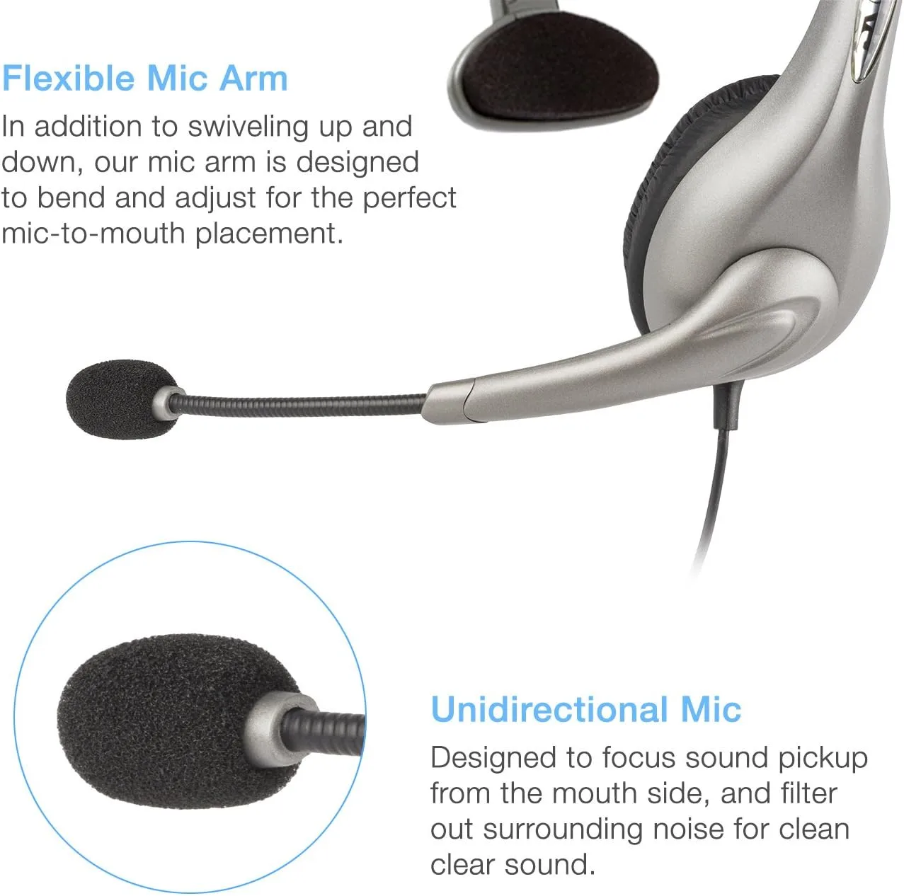 Cyber Acoustics AC-840 USB Mono Headset with Microphone