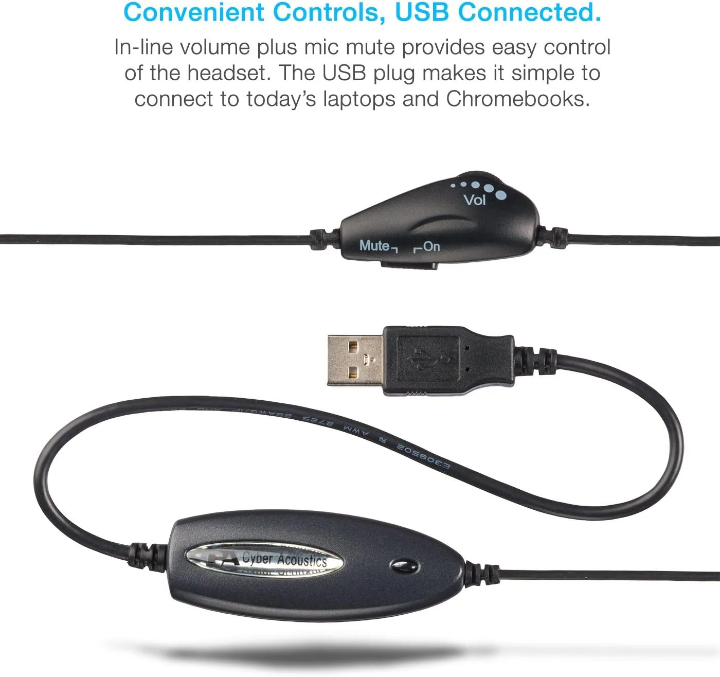 Cyber Acoustics AC-840 USB Mono Headset with Microphone