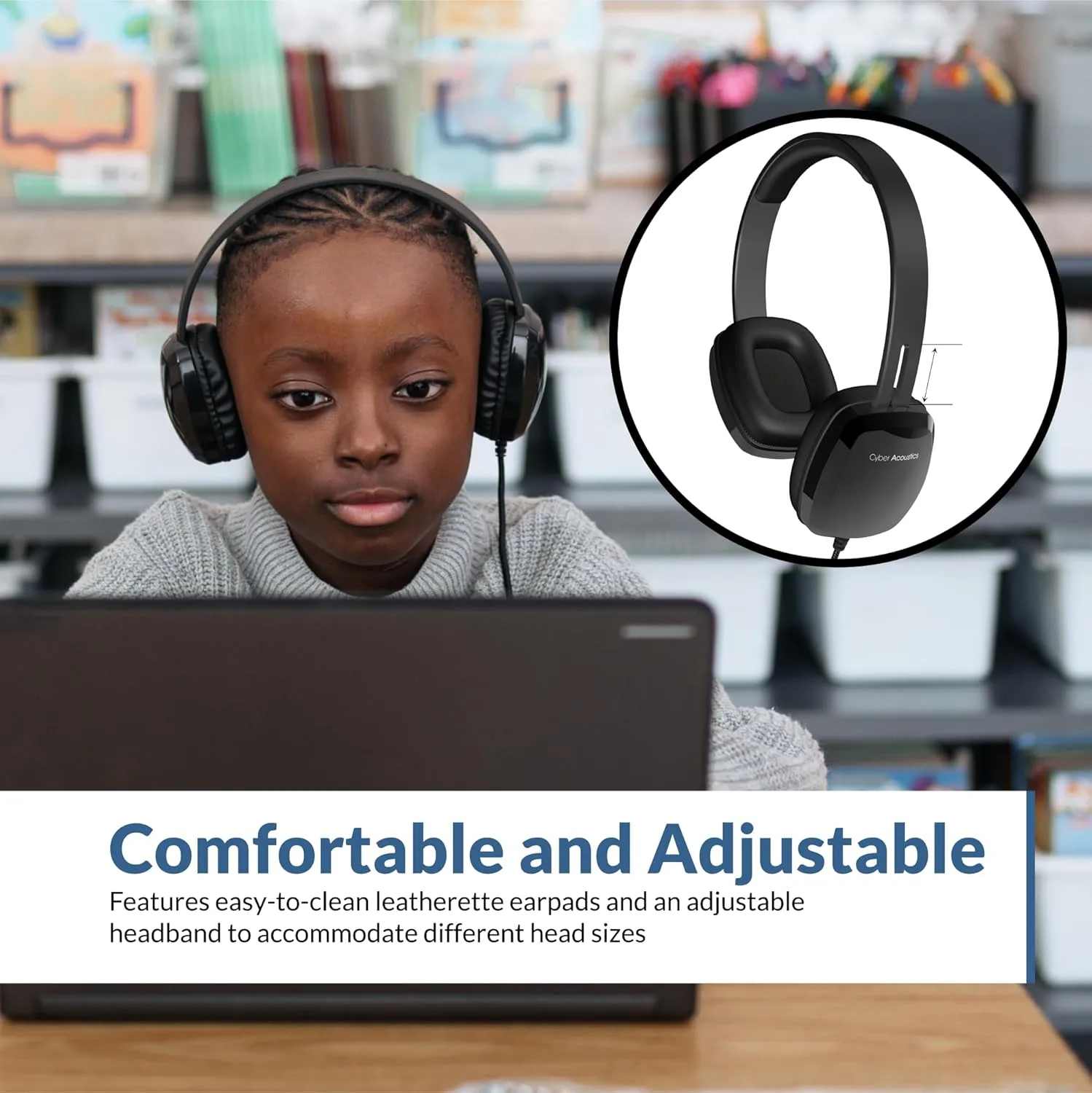 Cyber Acoustics 3.5mm Stereo Headphones for PCs and Other 3.5mm Devices in The Office, Classroom or Home (ACM-6004) 1 Unit