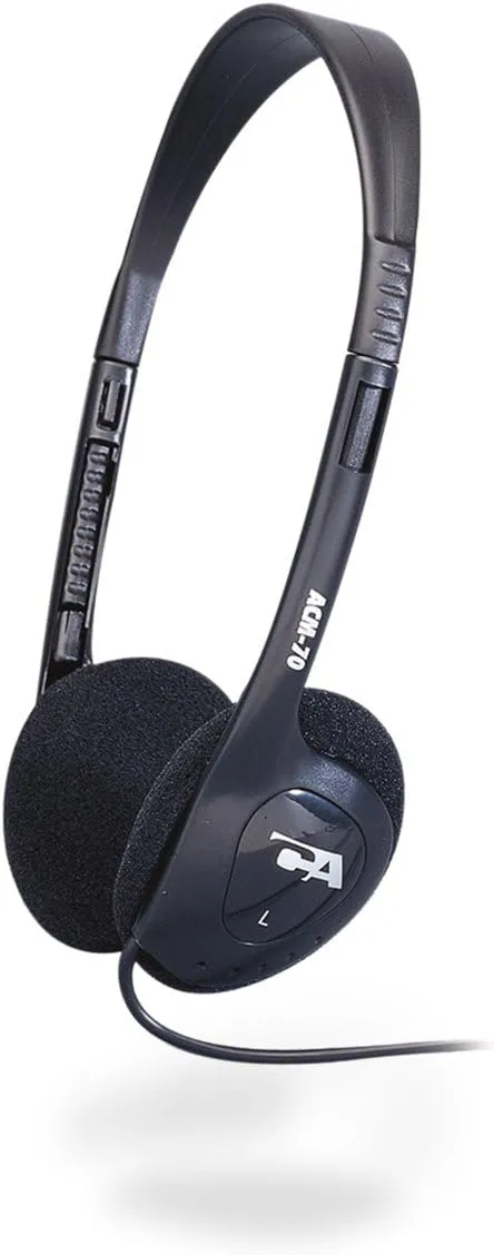 Cyber Acoustics ACM-70 On-Ear Stereo Headphones, Black