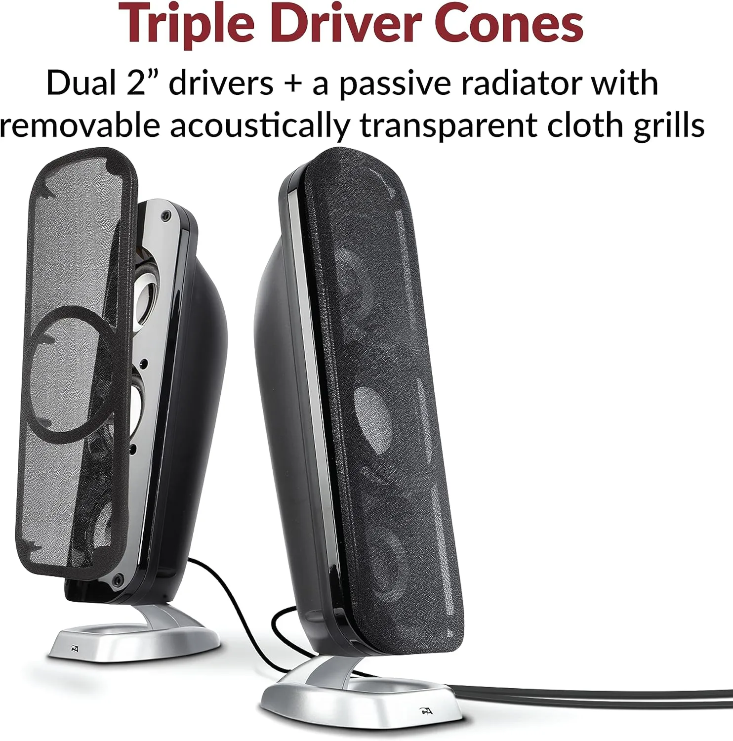 Cyber Acoustics CA-3908 2.1 Multimedia Speaker System with Subwoofer, 92W Peak