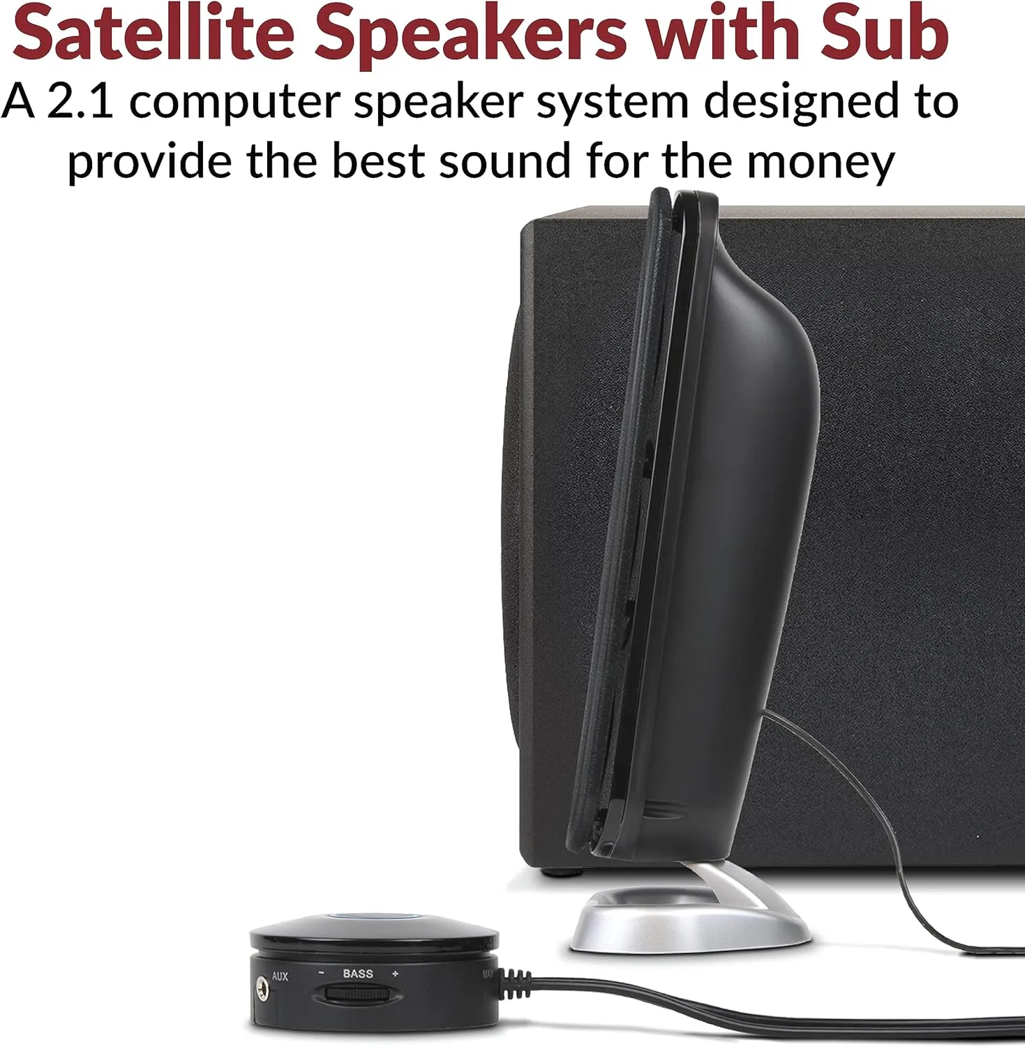 Cyber Acoustics CA-3908 2.1 Multimedia Speaker System with Subwoofer, 92W Peak